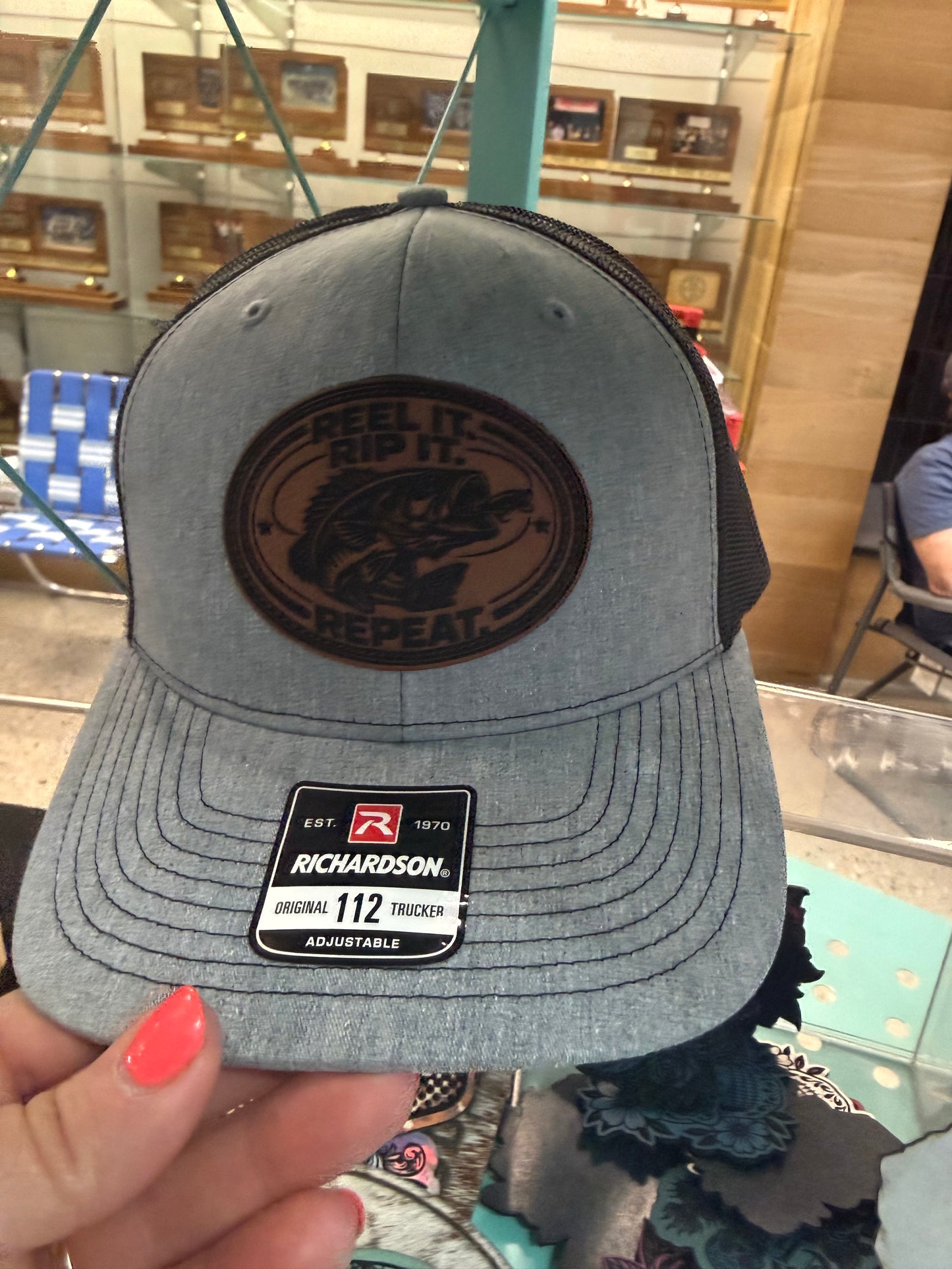 Trucker hat rip it reel it fisherman