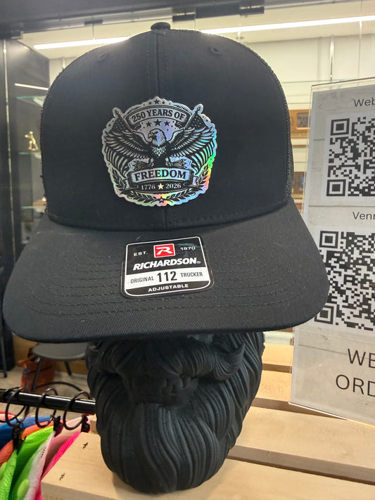 Black trucker hat America 250th